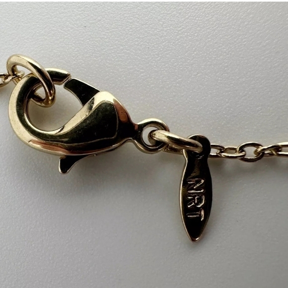 Avon Faux Pearls Orange Acrylic Beads Teardrop Pendant 16” Gold Tone Necklace - Picture 8 of 9